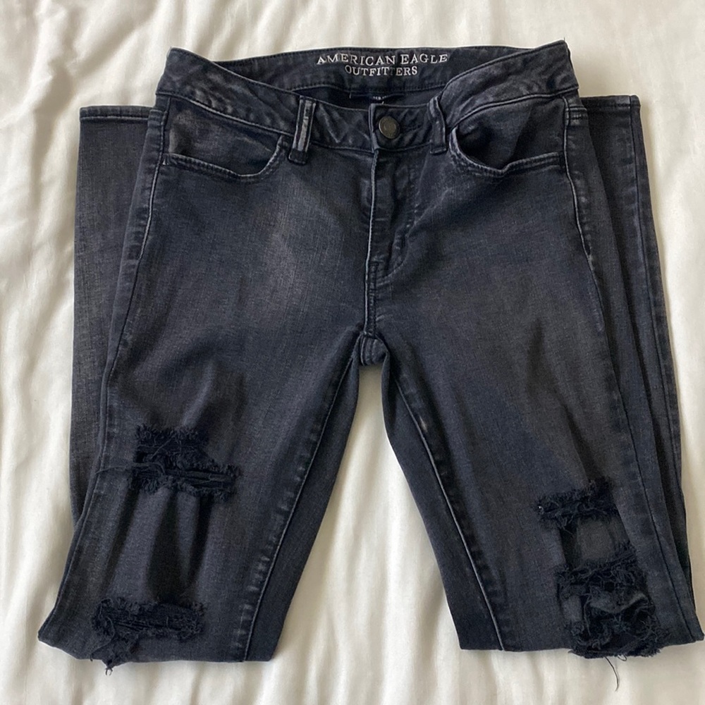Black faded jeans